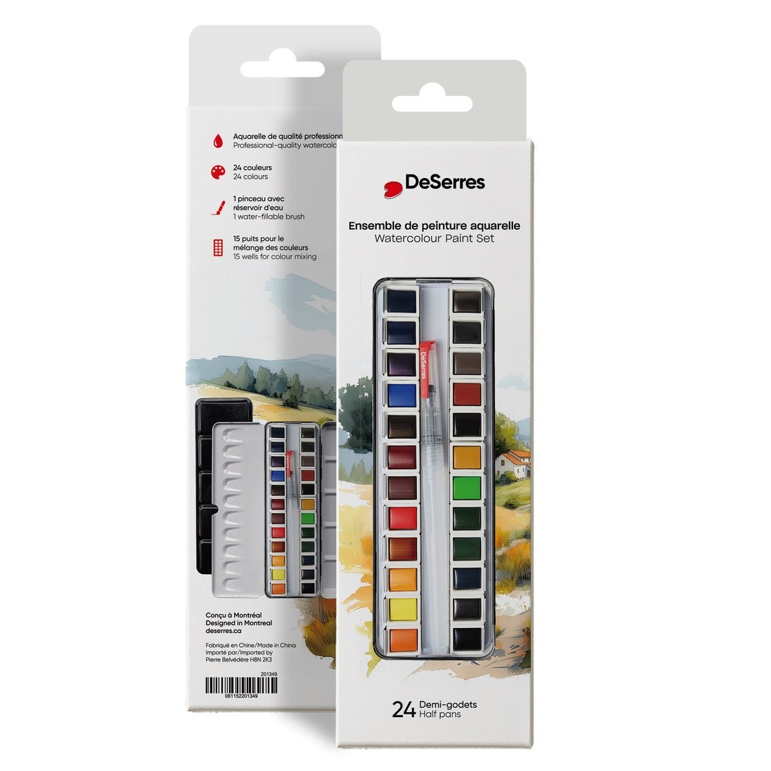Watercolor Set - 24 Half Pans