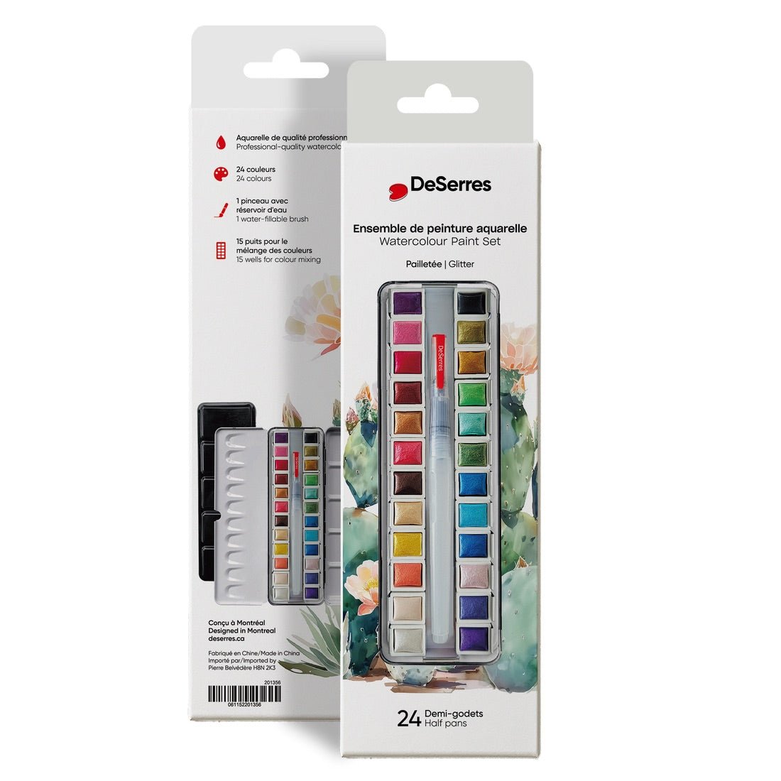 Glitter Watercolor Set - 24 Half Pans