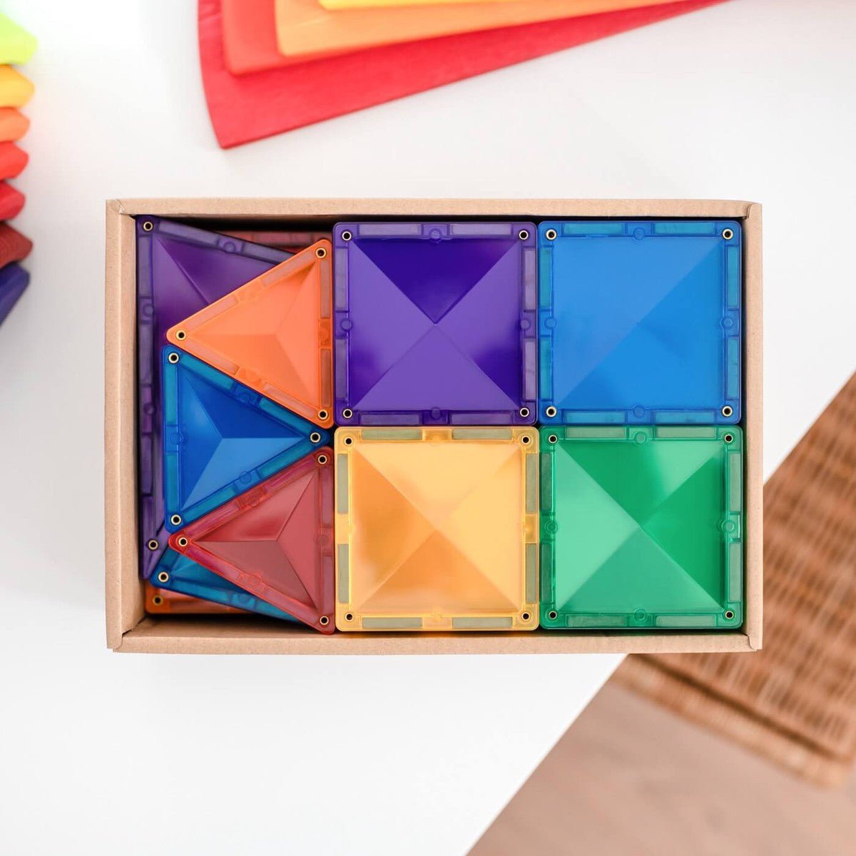 Rainbow Magnetic Tiles Starter Pack (60 pcs)