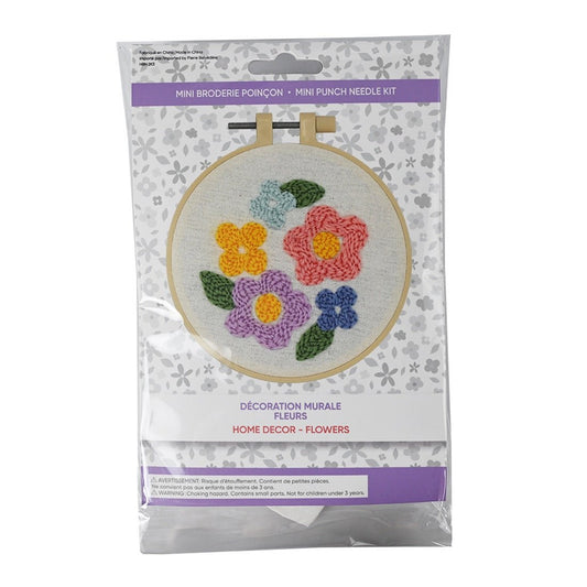 Mini Punch Needle Embroidery - Flower Wall Decor