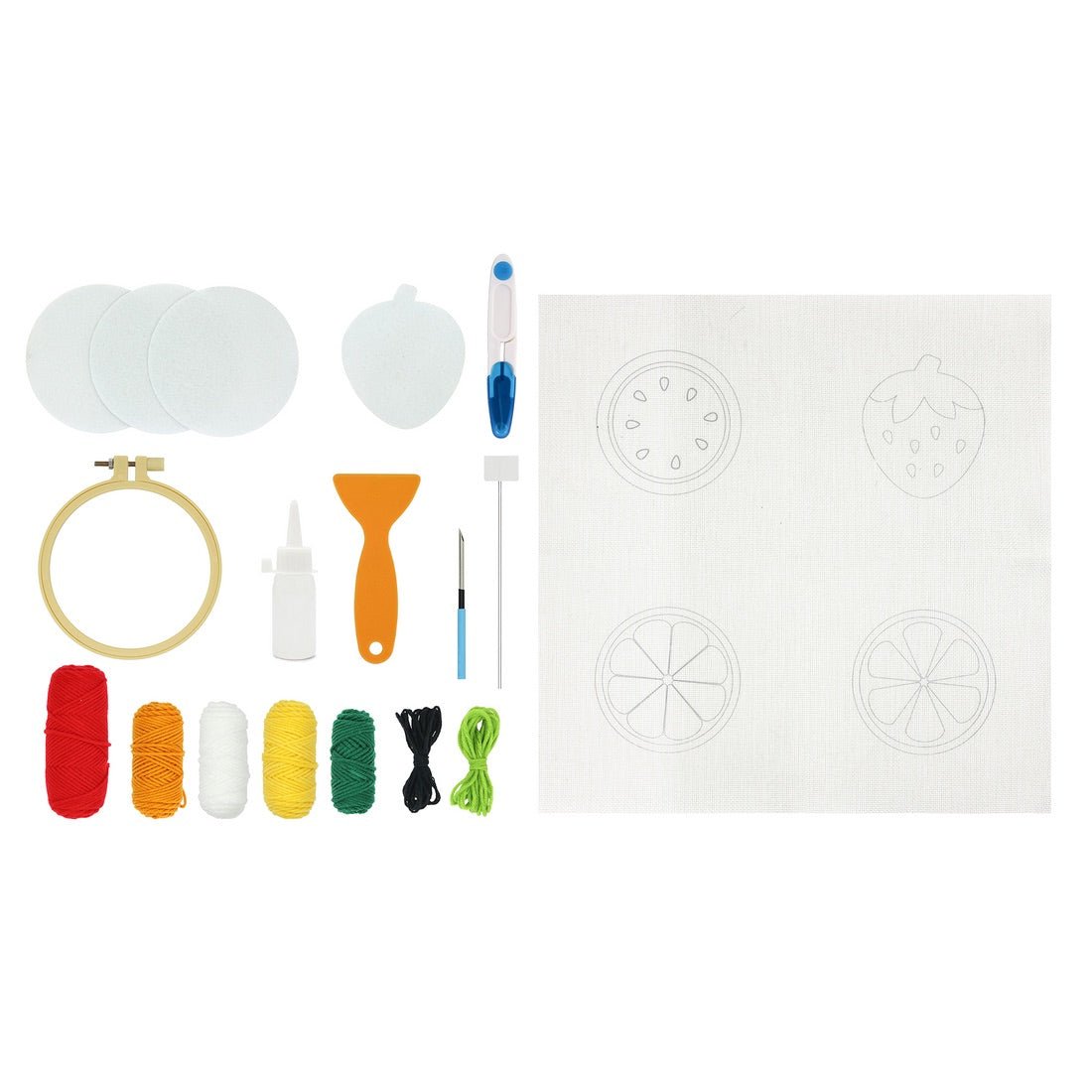 Punch Needle Embroidery Kit - Fruit Coasters