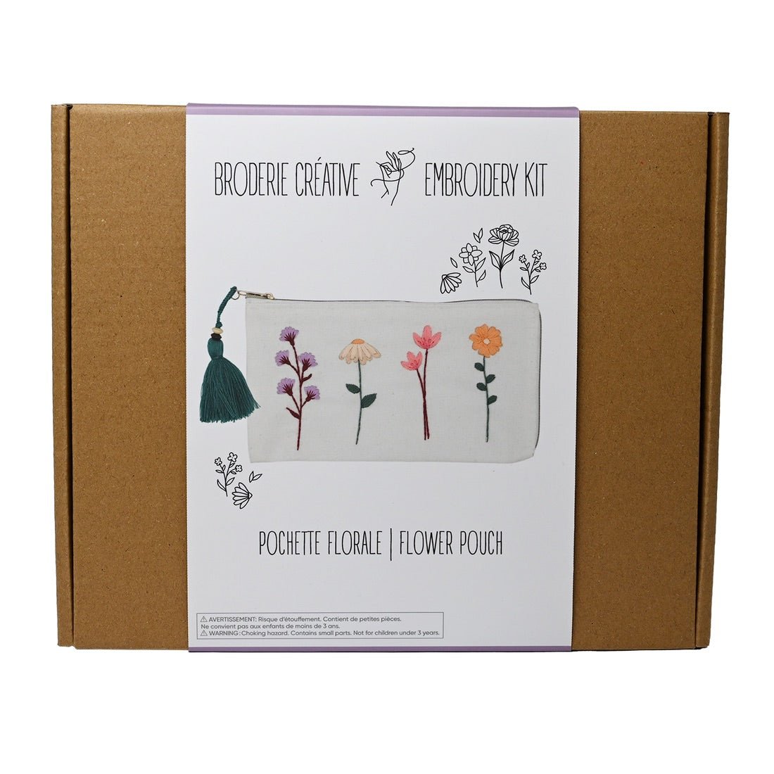 Embroidery Kit - Floral Pouch