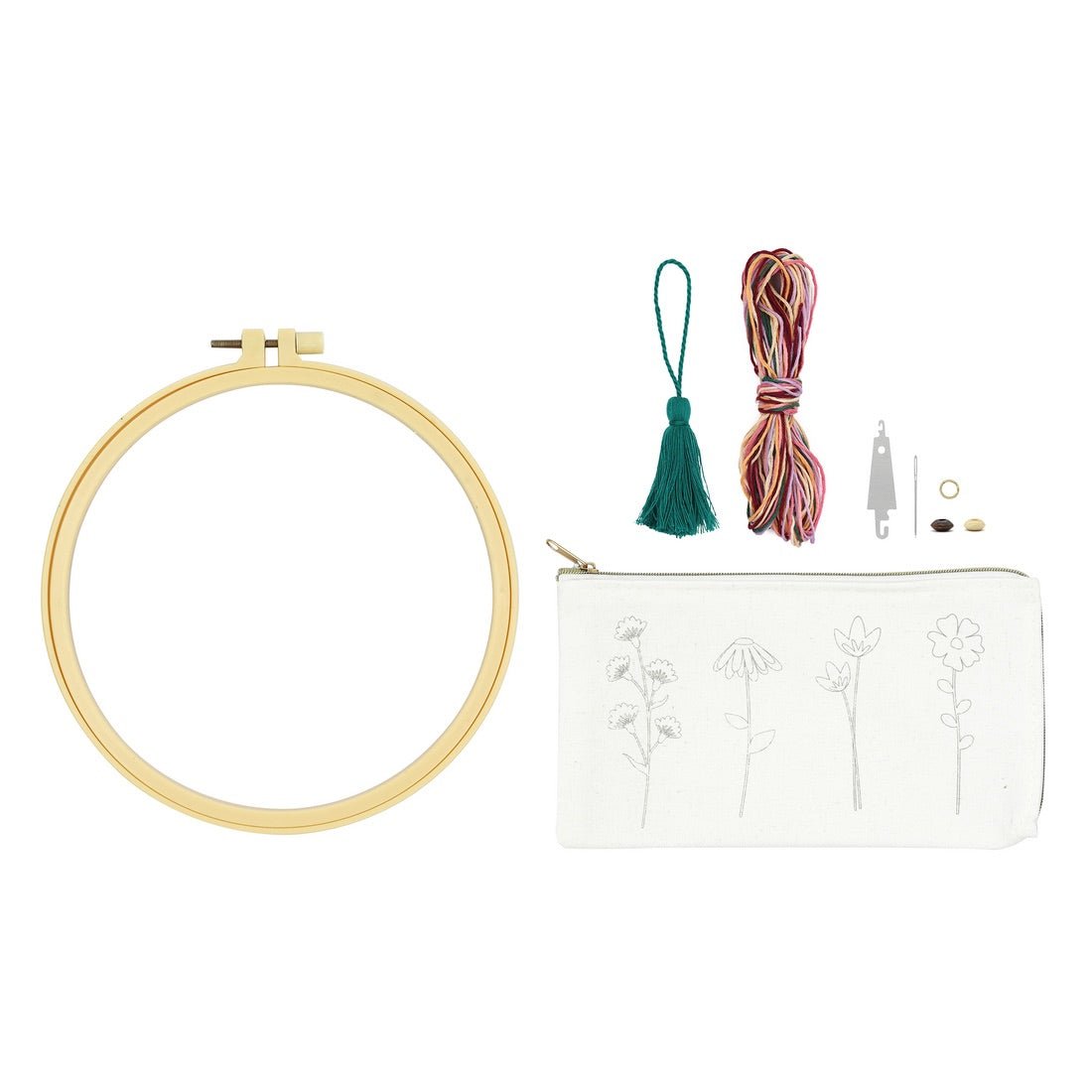Embroidery Kit - Floral Pouch