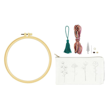 Embroidery Kit - Floral Pouch