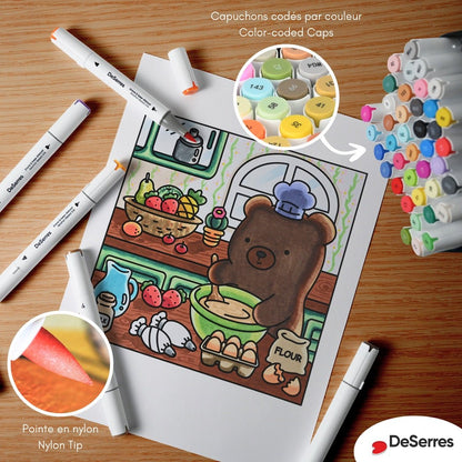 48 Dual-Tip Alcohol Markers