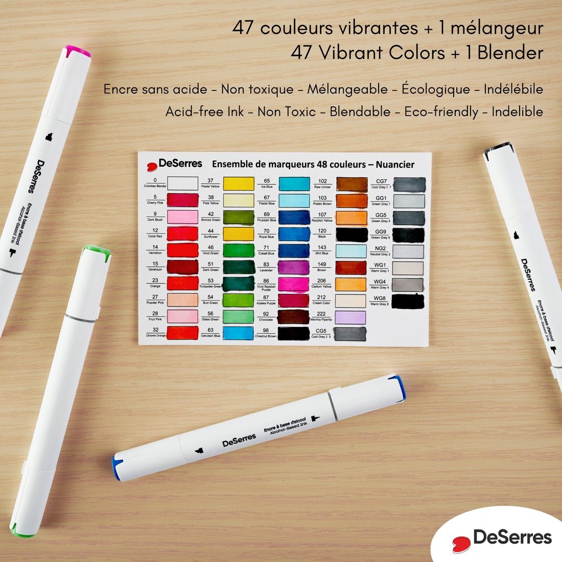 48 Dual-Tip Alcohol Markers