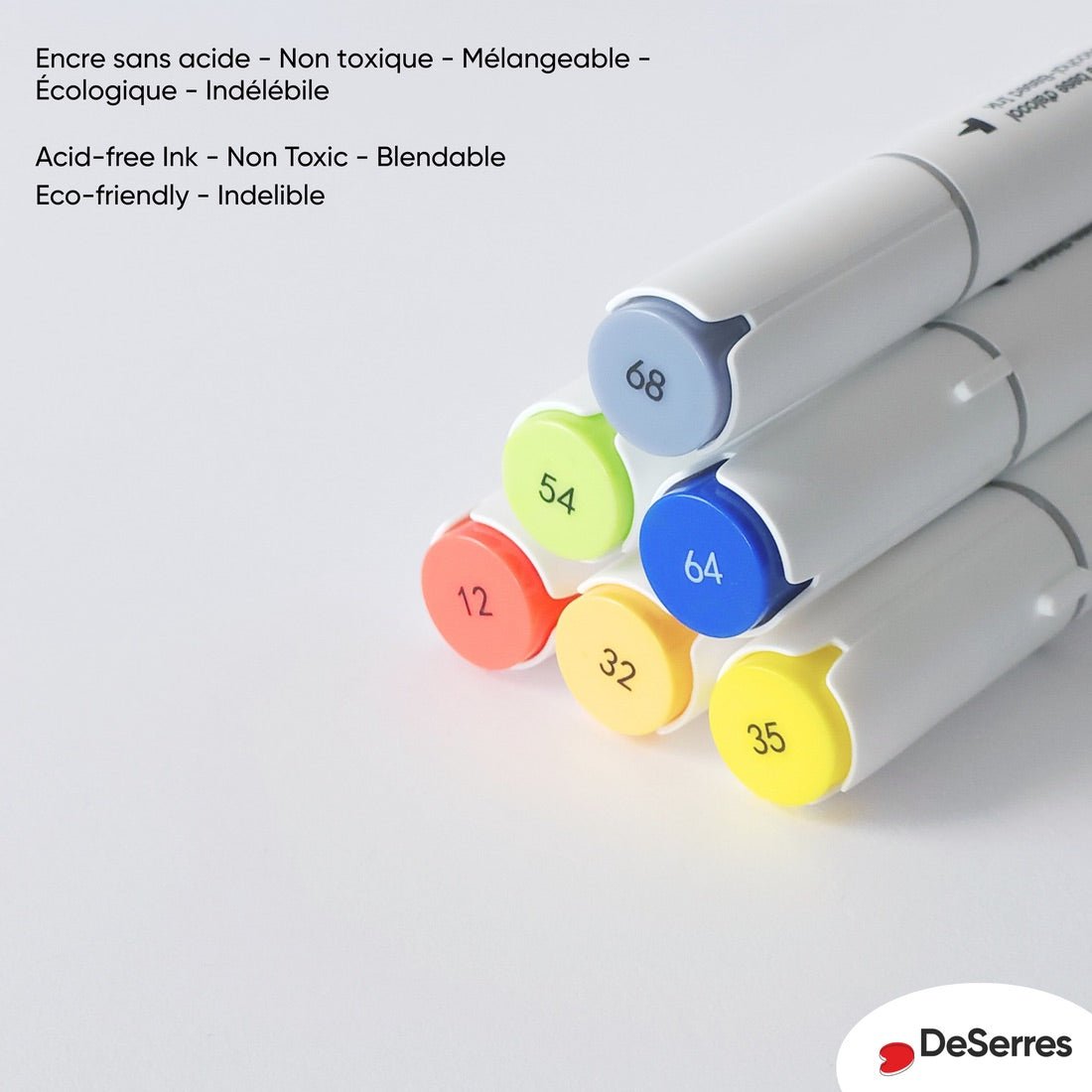 Set of 6 Dual-Tip Markers (Primary Colors)