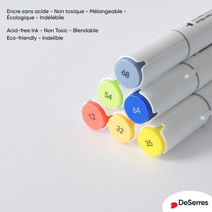 Set of 6 Dual-Tip Markers (Primary Colors)