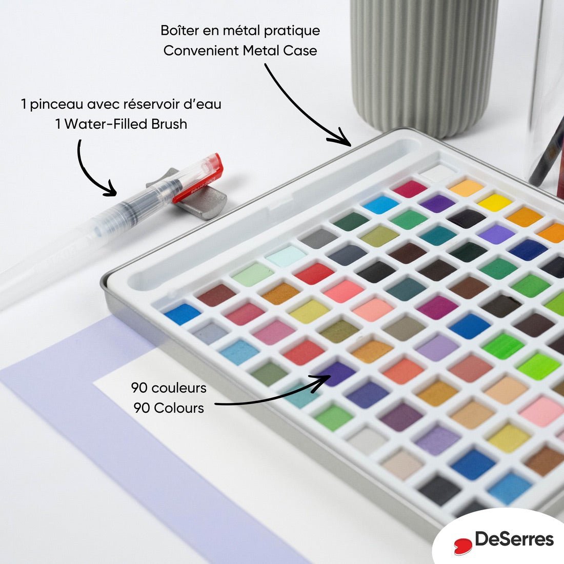 Watercolor Set - 90 Half Pans