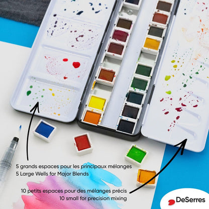 Watercolor Set - 24 Half Pans