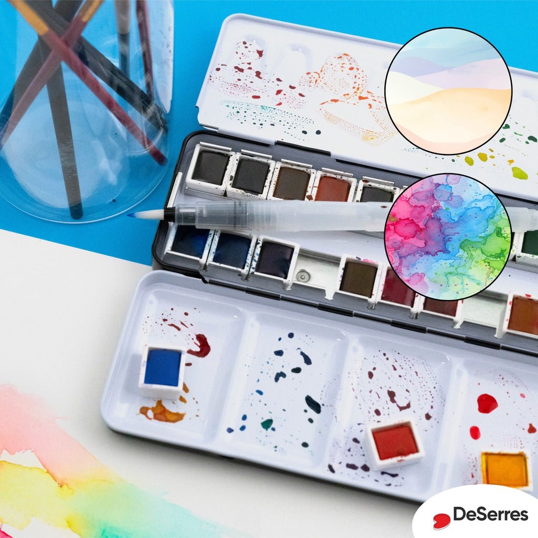 Watercolor Set - 24 Half Pans