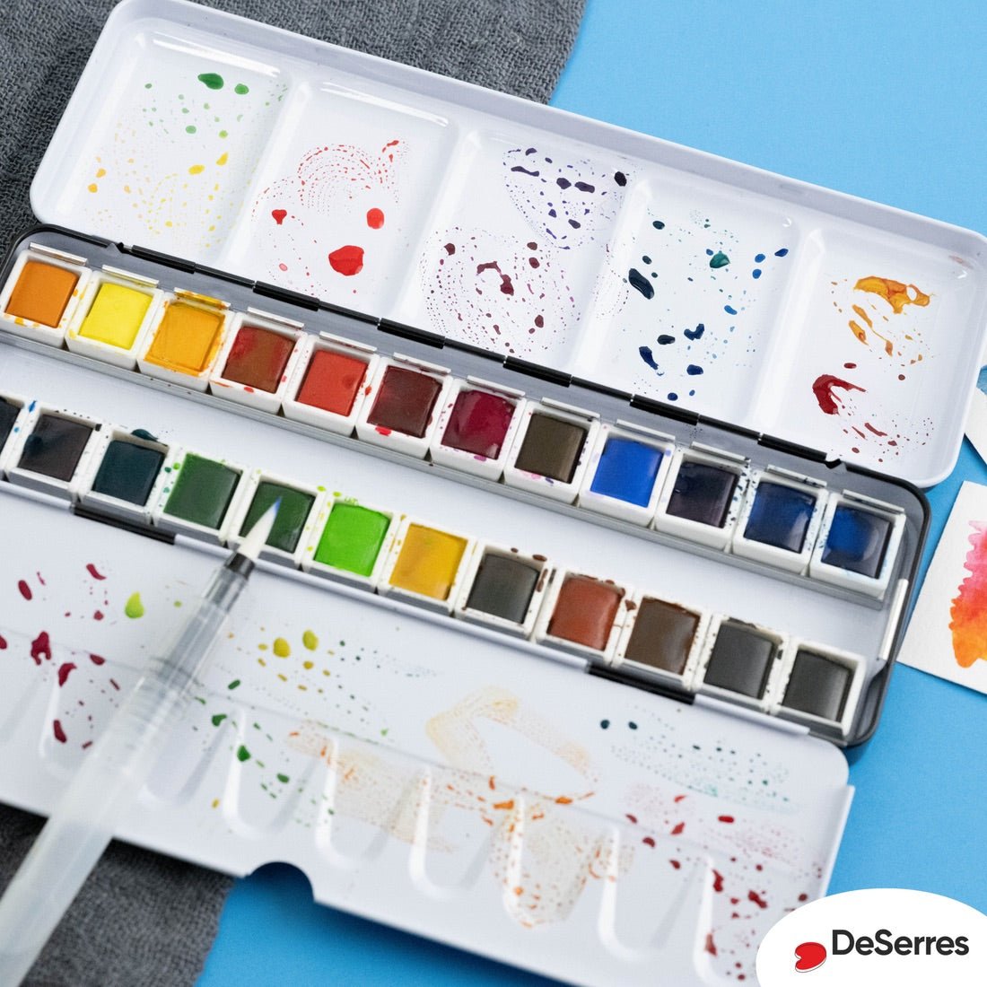 Watercolor Set - 24 Half Pans