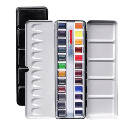 Watercolor Set - 24 Half Pans