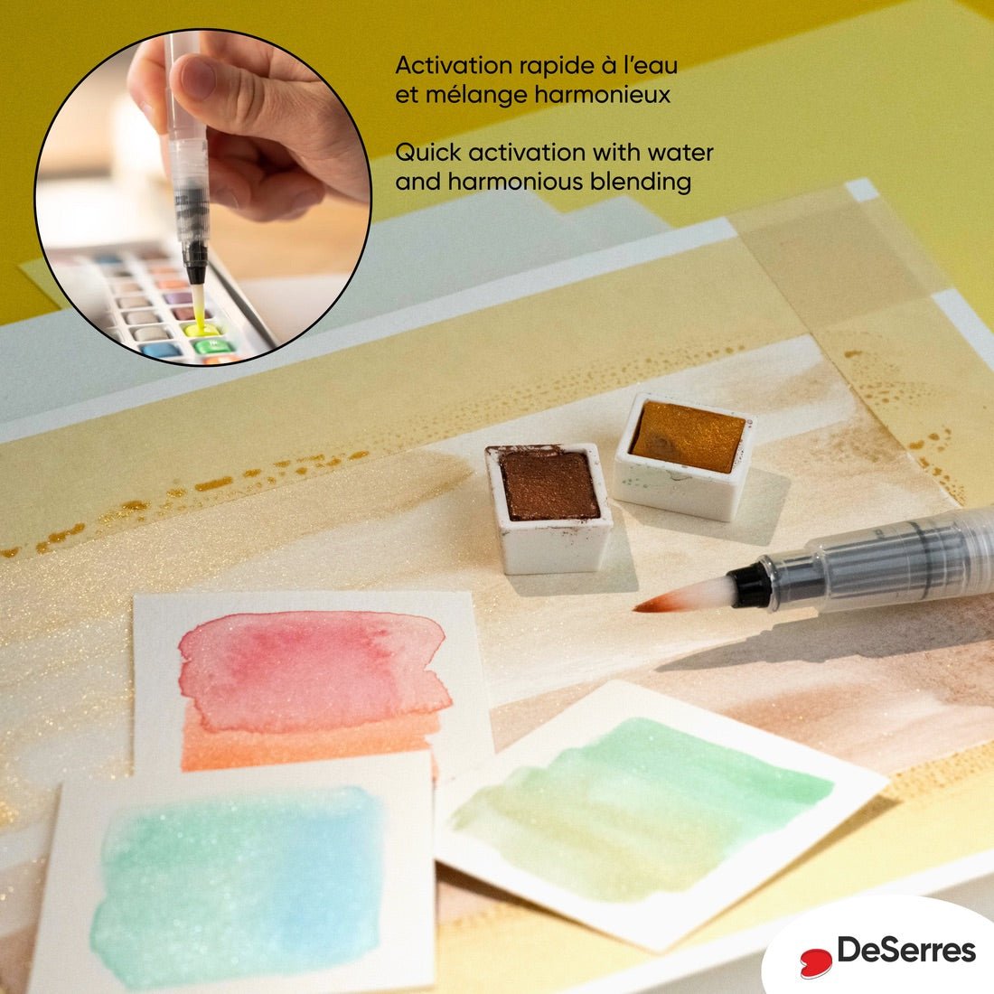 Glitter Watercolor Set - 24 Half Pans