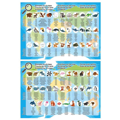Animal World Map Puzzle (150 pcs)