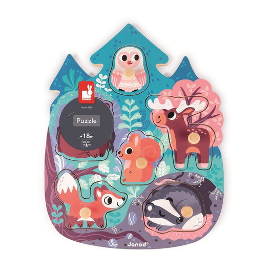 Wooden Puzzle - Happy Forest (6 pcs)