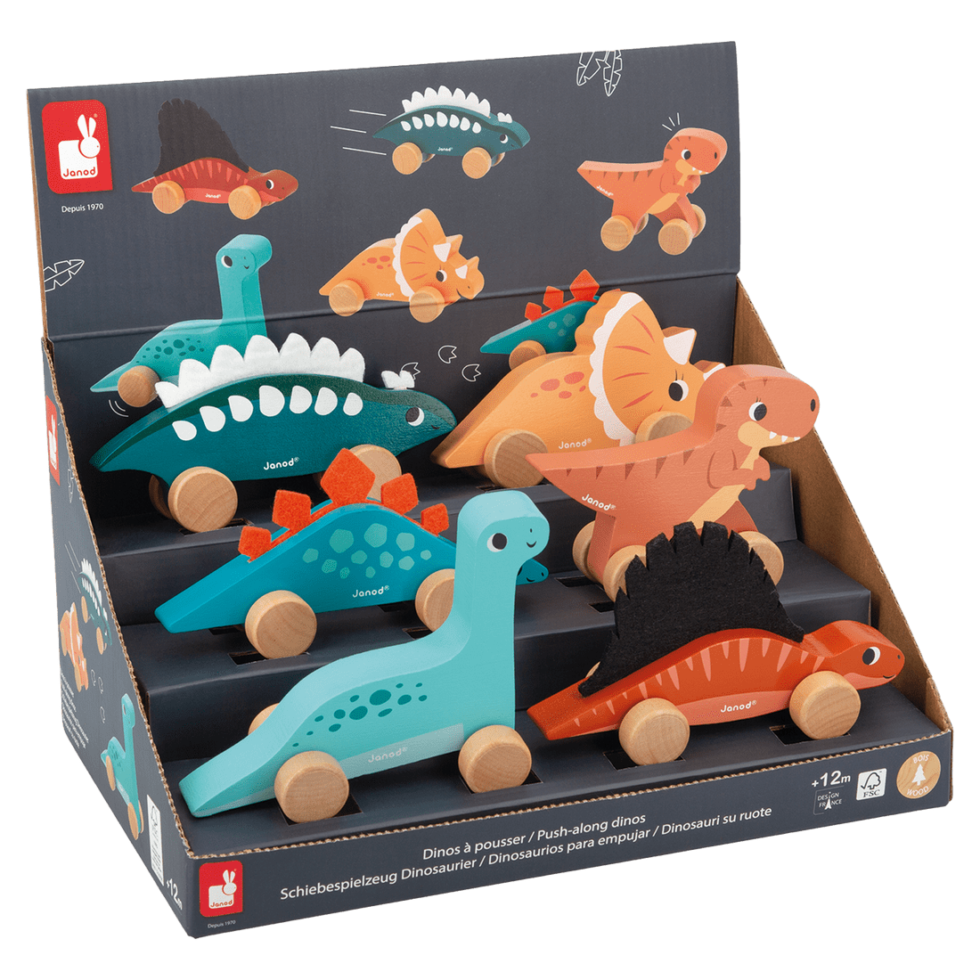 Little Push Dino on Wheels