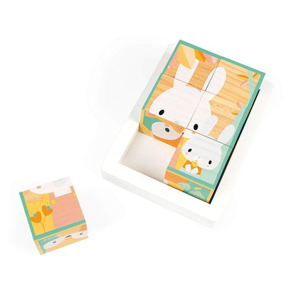 6 Wooden Cubes Tray
