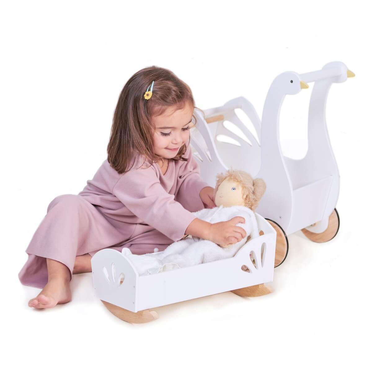 Sweet Swan Doll Bassinet
