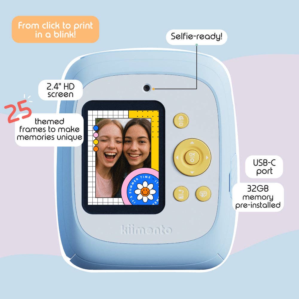 Kiimento Print Pro Instant Camera - Sky Blue (Model P2)