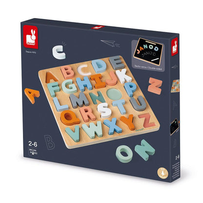 Wooden Alphabet Puzzle + Chalkboard