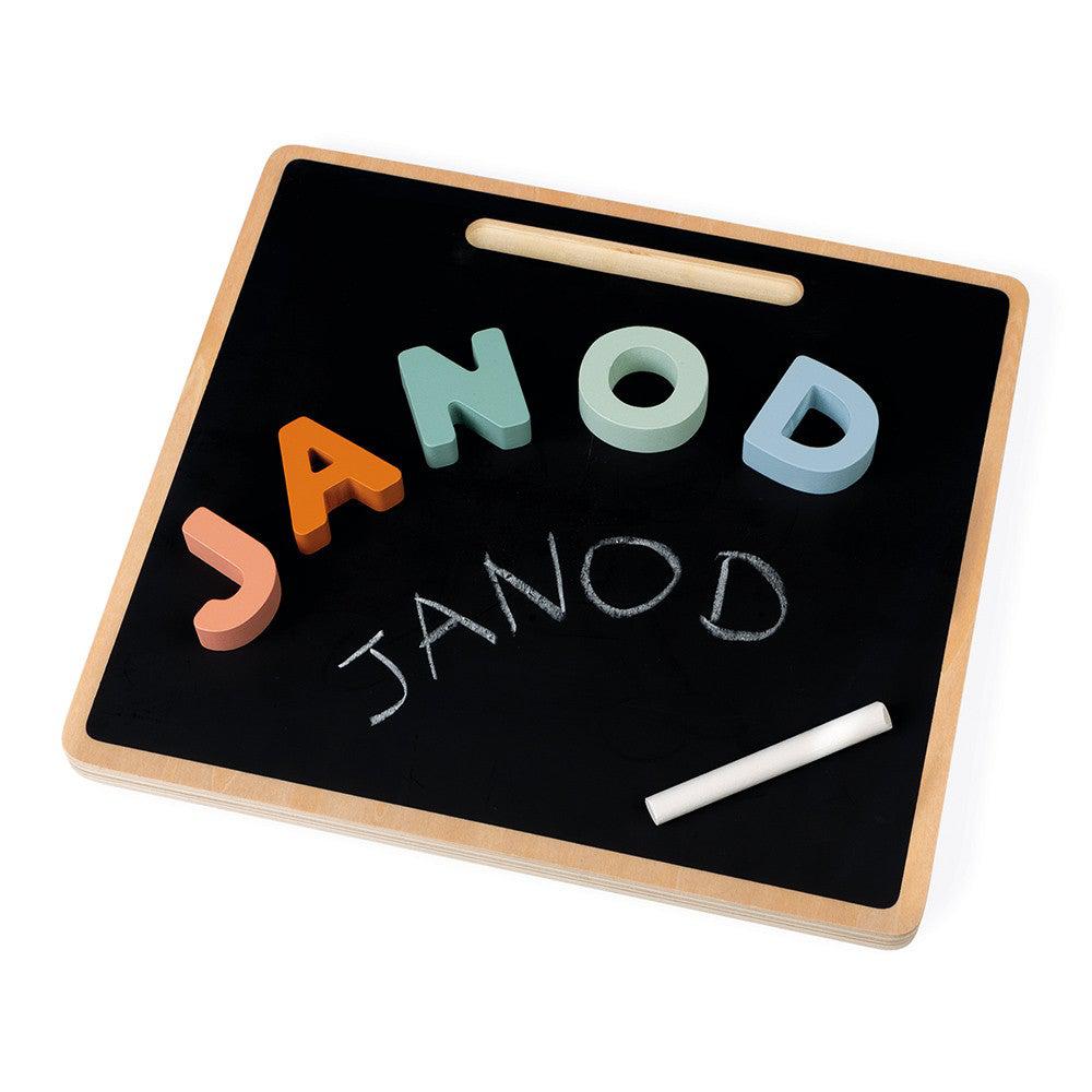 Wooden Alphabet Puzzle + Chalkboard