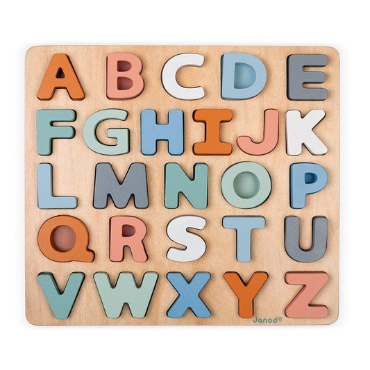 Wooden Alphabet Puzzle + Chalkboard