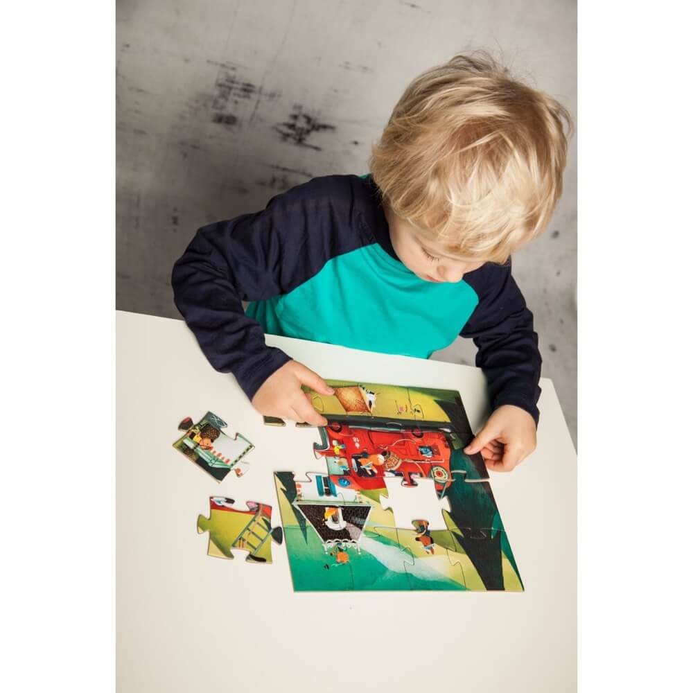 Silhouette Puzzle - Fire Truck (16 pcs)
