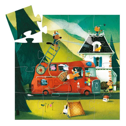 Silhouette Puzzle - Fire Truck (16 pcs)
