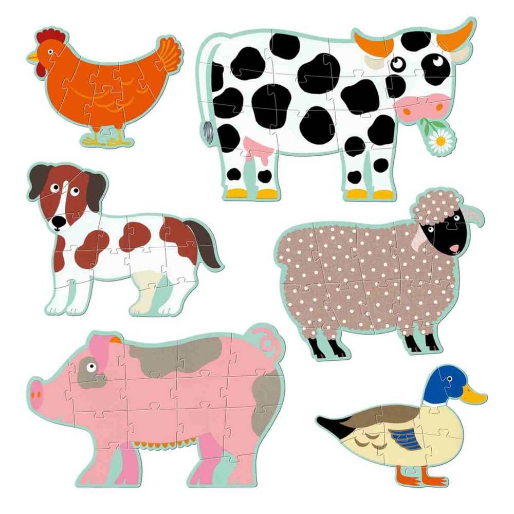 6 Giant Puzzles - Honoré and Friends (9 to 15 pcs)
