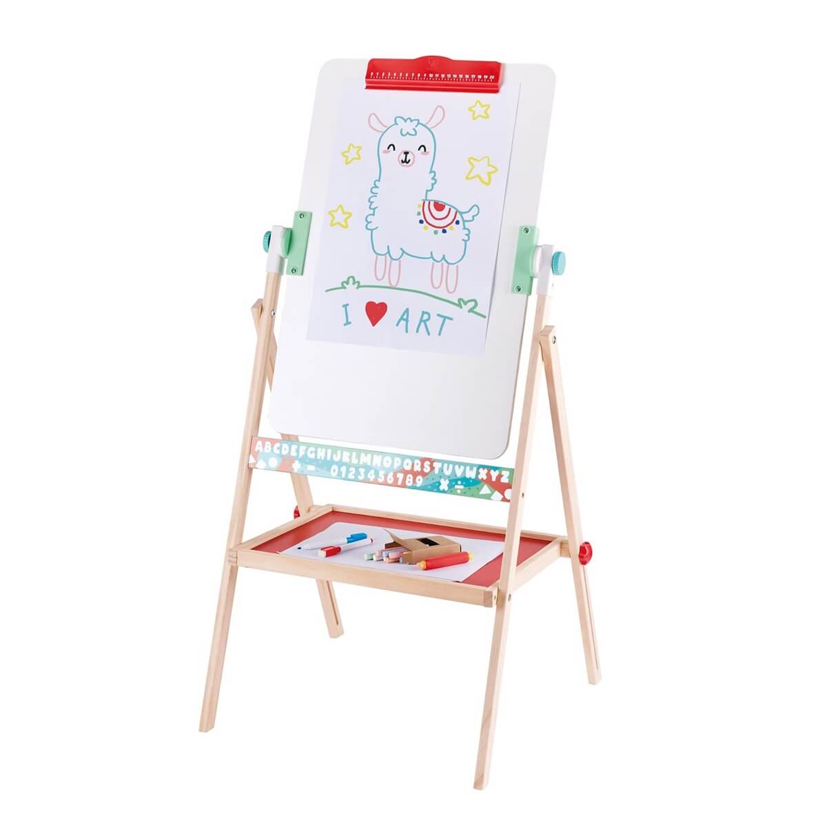 Flip Flat Folding Swivel Easel with Chalk + Markers