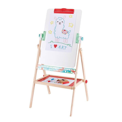 Flip Flat Folding Swivel Easel with Chalk + Markers
