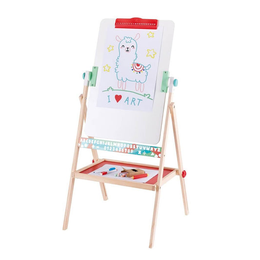 Flip Flat Folding Swivel Easel with Chalk + Markers