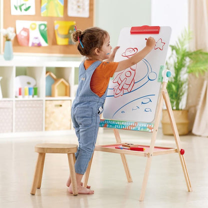 Flip Flat Folding Swivel Easel with Chalk + Markers