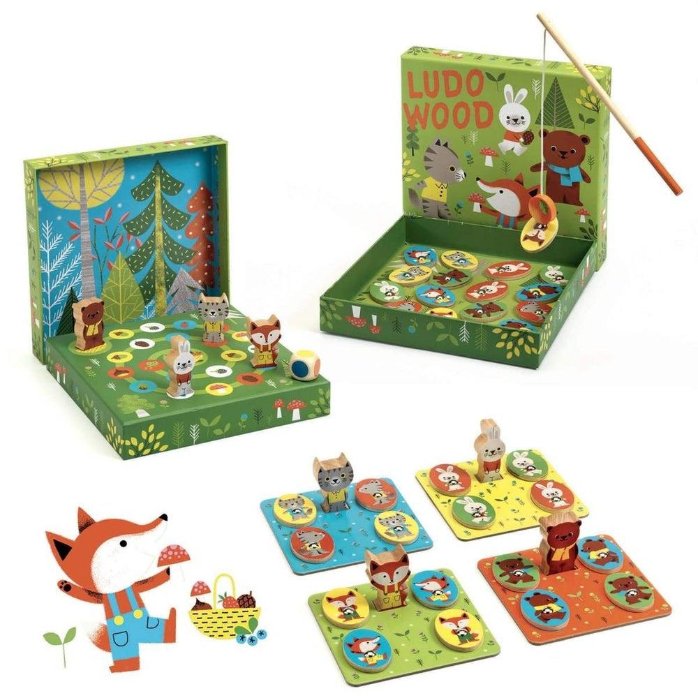 Ludo Wood 4-Game Set