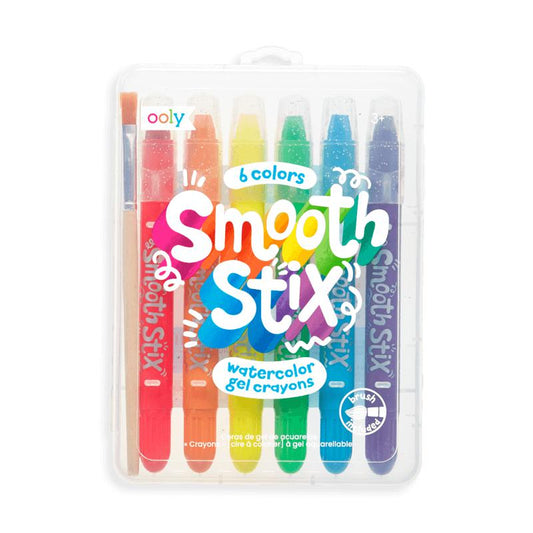 Smooth Stix Watercolor Gel Crayons (Set of 6 + Brush)
