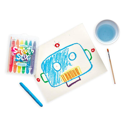 Smooth Stix Watercolor Gel Crayons (Set of 6 + Brush)
