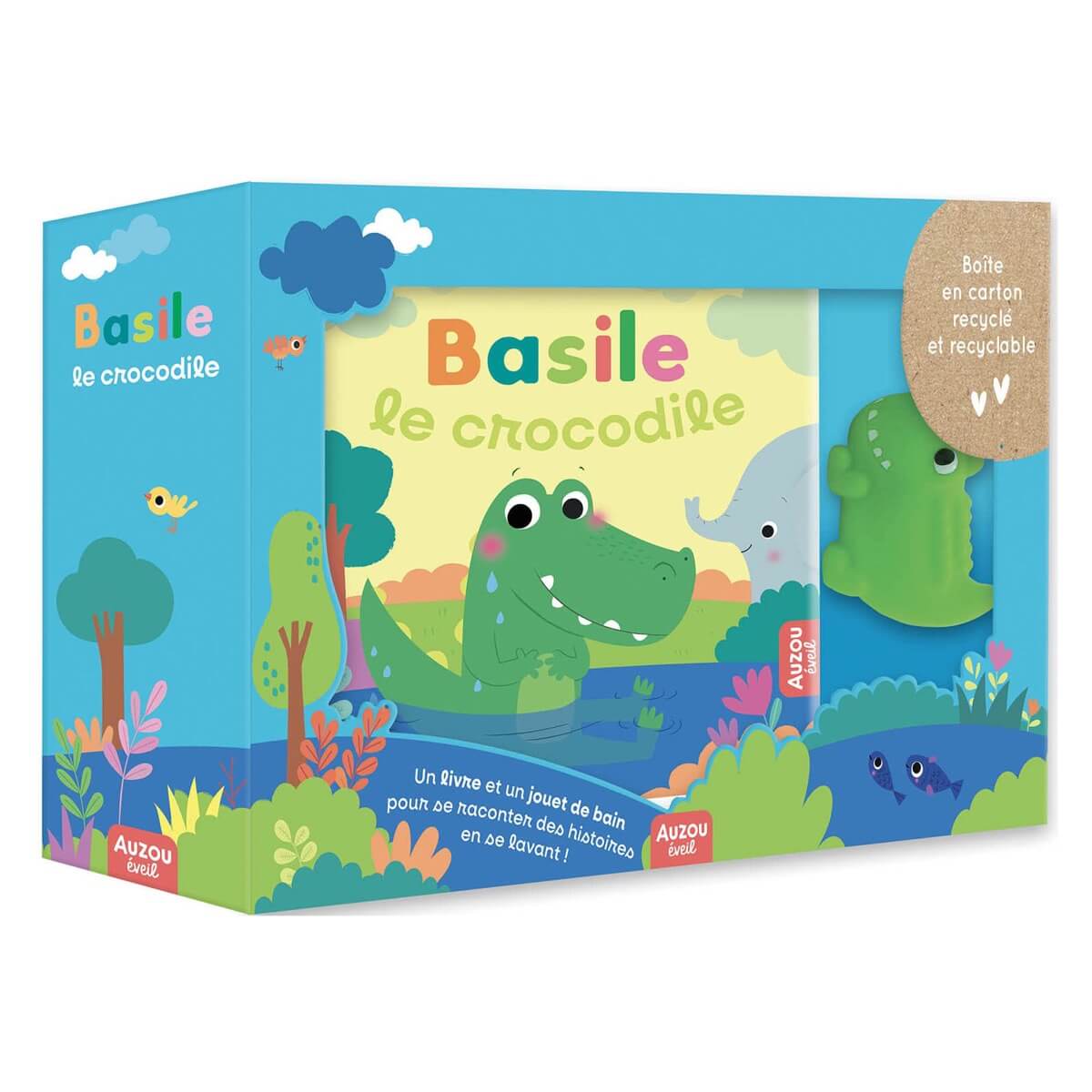 Book + Bath Toy - Basile the Crocodile