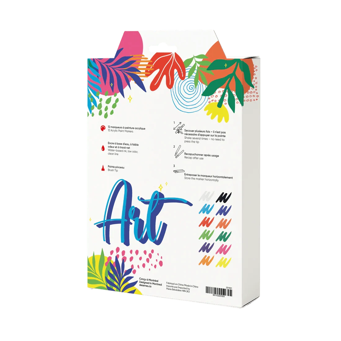 Brush-Tip Acrylic Markers - Set of 12 DeSerres