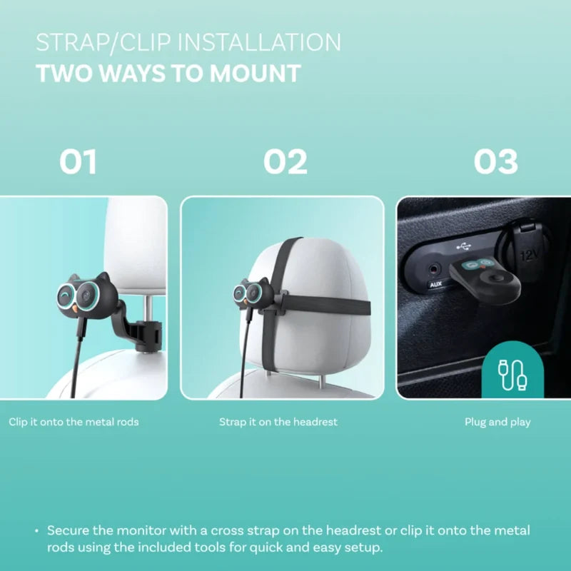 Rear Seat Camera + Wireless CarPlay Adapter
