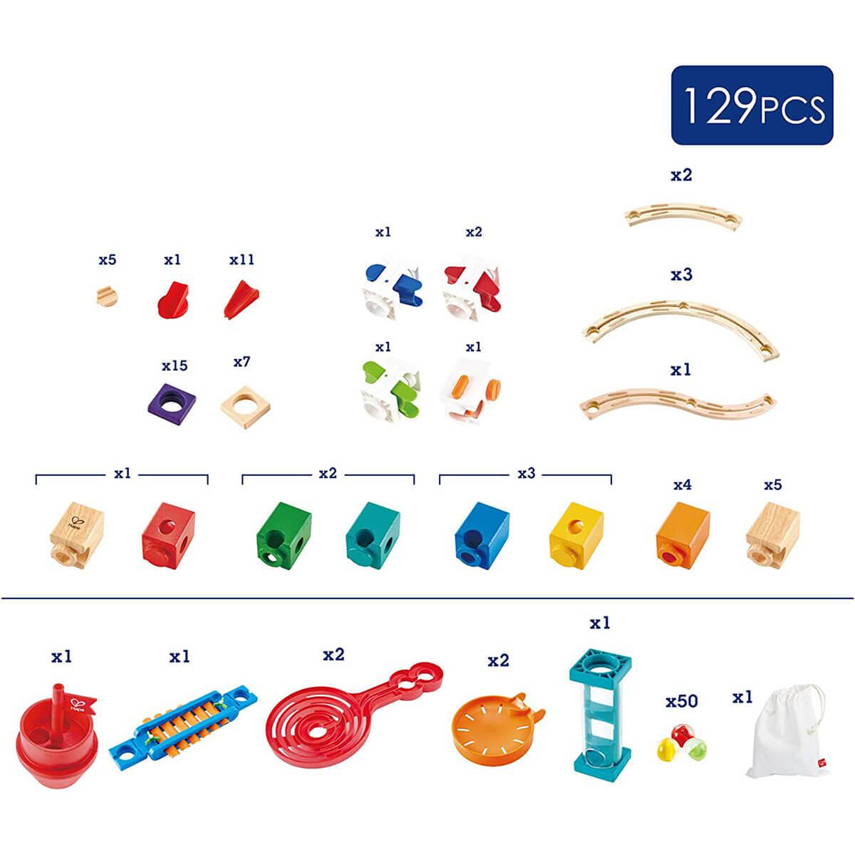 Quadrilla Super Spirals Marble Run (129 pcs)
