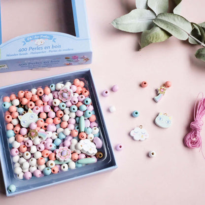 Wooden Threading Beads - Rainbow (400 pcs)