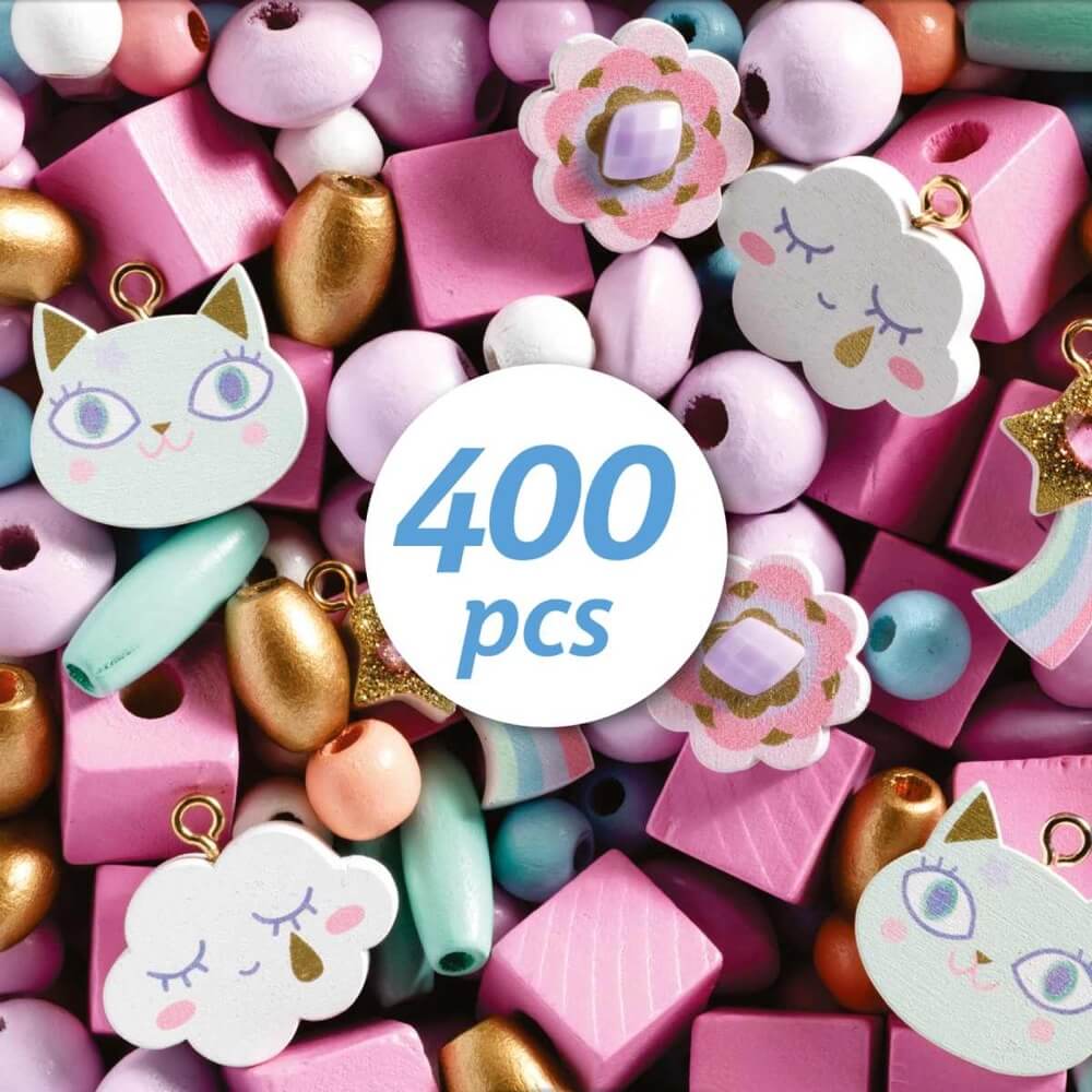 Wooden Threading Beads - Rainbow (400 pcs)
