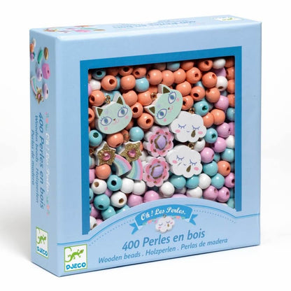 Wooden Threading Beads - Rainbow (400 pcs)