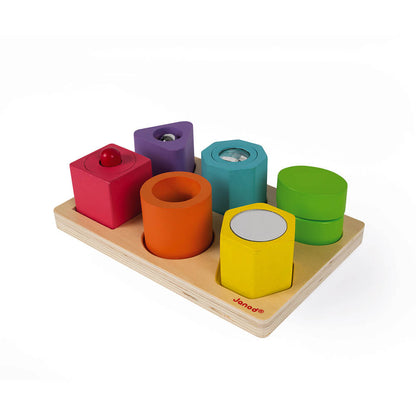 Iwood 6 Wooden Sensory Cube Puzzle