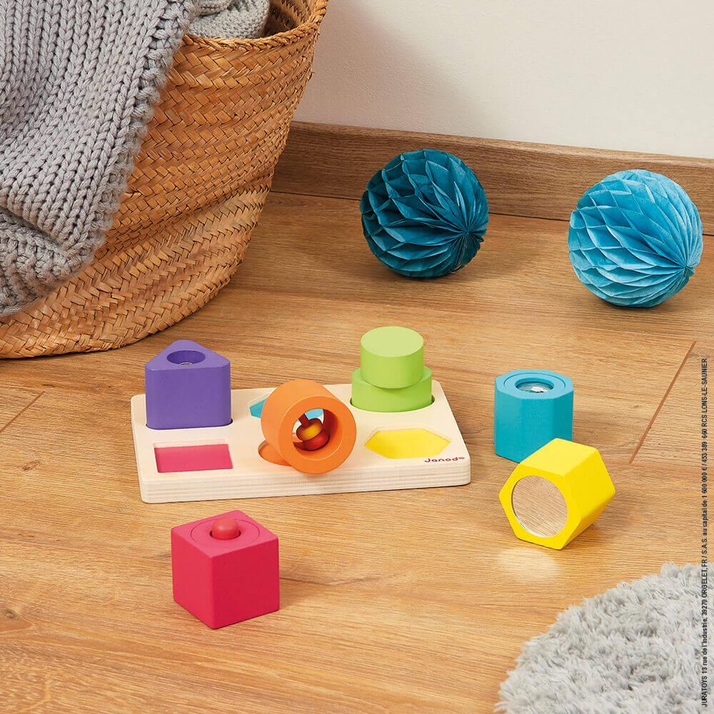 Iwood 6 Wooden Sensory Cube Puzzle
