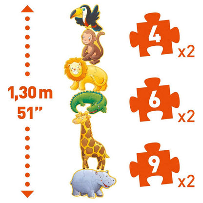 Giant Puzzle - Marmoset and Friends (4, 6, 9 pcs)
