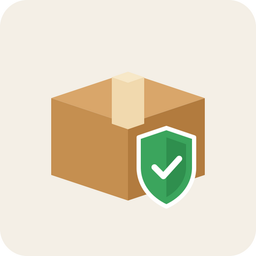 Box with a green shield and check mark