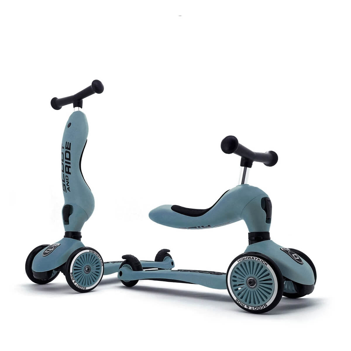 2-in-1 Highwaykick 1 Scooter - Steel Blue