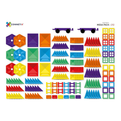 Magnetic Building Tiles - Mega Pack (212 pcs)